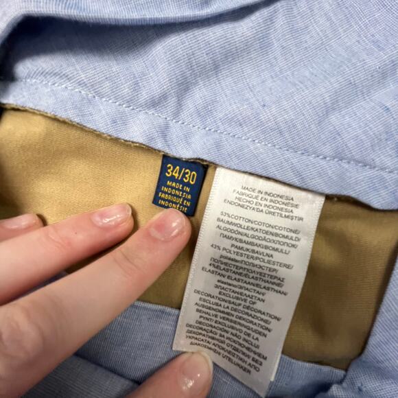 Polo Ralph Lauren Tan Mens 34x28 Stretch Straight Fit Flat Front Slacks Pants - Picture 5 of 15